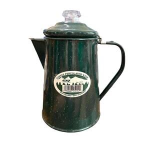 GSI Outdoors Camping Sierra Enamelware Percolator Coffee Pot 8 Cup Green Speckle